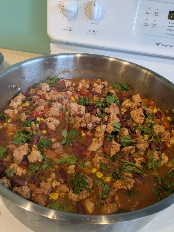 Chili végétalien au tofu